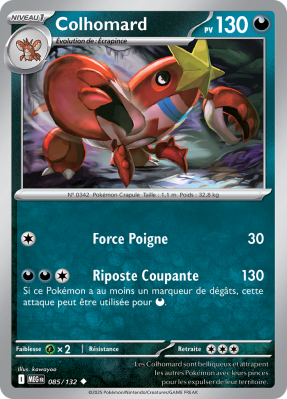 Carte Pokémon Colhomard 085/132 Peu commune Méga-Évolution (JCC)