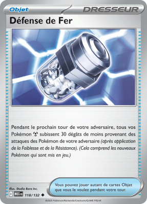 Carte Pokémon Défense de Fer 118/132 Peu commune Méga-Évolution (JCC)
