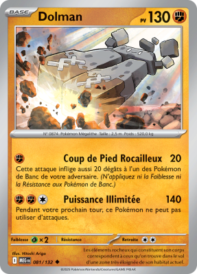Carte Pokémon Dolman 081/132 Peu commune Méga-Évolution (JCC)