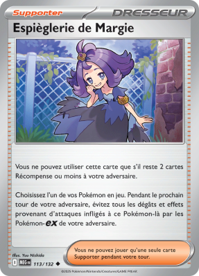 Carte Pokémon Espièglerie de Margie 113/132 Peu commune Méga-Évolution (JCC)