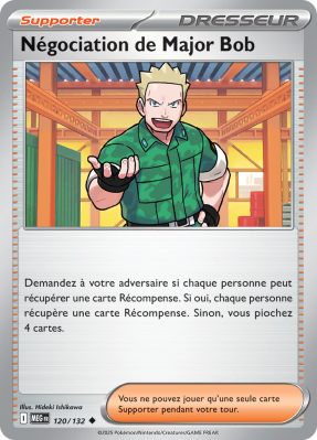 Carte Pokémon Négociation de Major Bob 120/132 Peu commune Méga-Évolution (JCC)