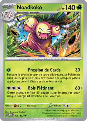 Carte Pokémon Noadkoko 005/132 Peu commune Méga-Évolution (JCC)