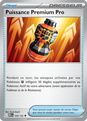 Carte Pokémon Puissance Premium Pro 124/132 Peu commune Méga-Évolution (JCC)