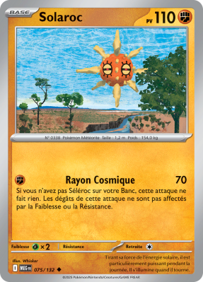 Carte Pokémon Solaroc 075/132 Peu commune Méga-Évolution (JCC)