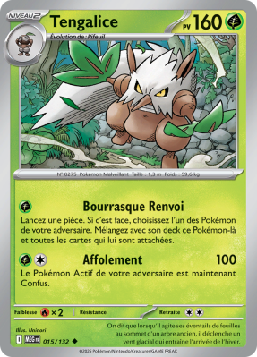 Carte Pokémon Tengalice 015/132 Peu commune Méga-Évolution (JCC)