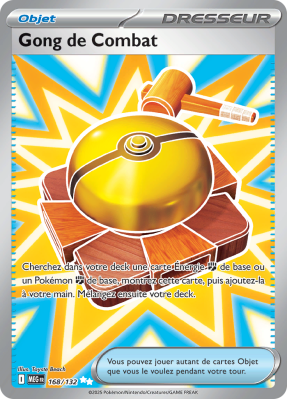 Carte Pokémon Gong de Combat 168/132 Ultra rare Méga-Évolution (JCC)
