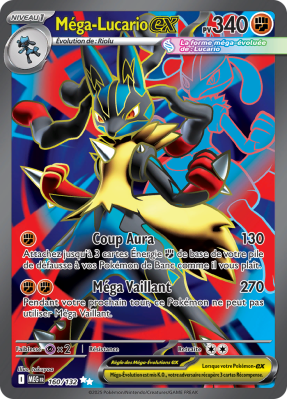 Carte Pokémon Méga-Lucario-ex 160/132 Ultra rare Méga-Évolution (JCC)