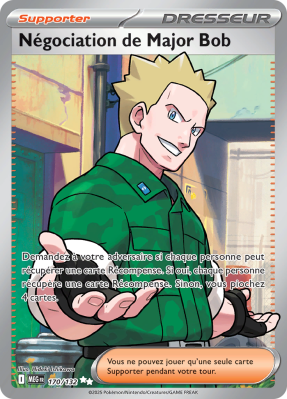 Carte Pokémon Négociation de Major Bob 170/132 Ultra rare Méga-Évolution (JCC)
