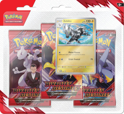 Tripack Pokémon Rivalités Destinées (EV10) – 3 Boosters + Carte Promo Officielle