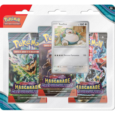 Tripack Pokémon Mascarade Crépusculaire (EV06) – 3 Boosters + Carte Promo Officielle