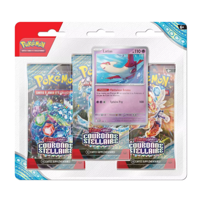 Tripack Pokémon Couronne Stellaire (EV07) – 3 Boosters + Carte Promo Officielle