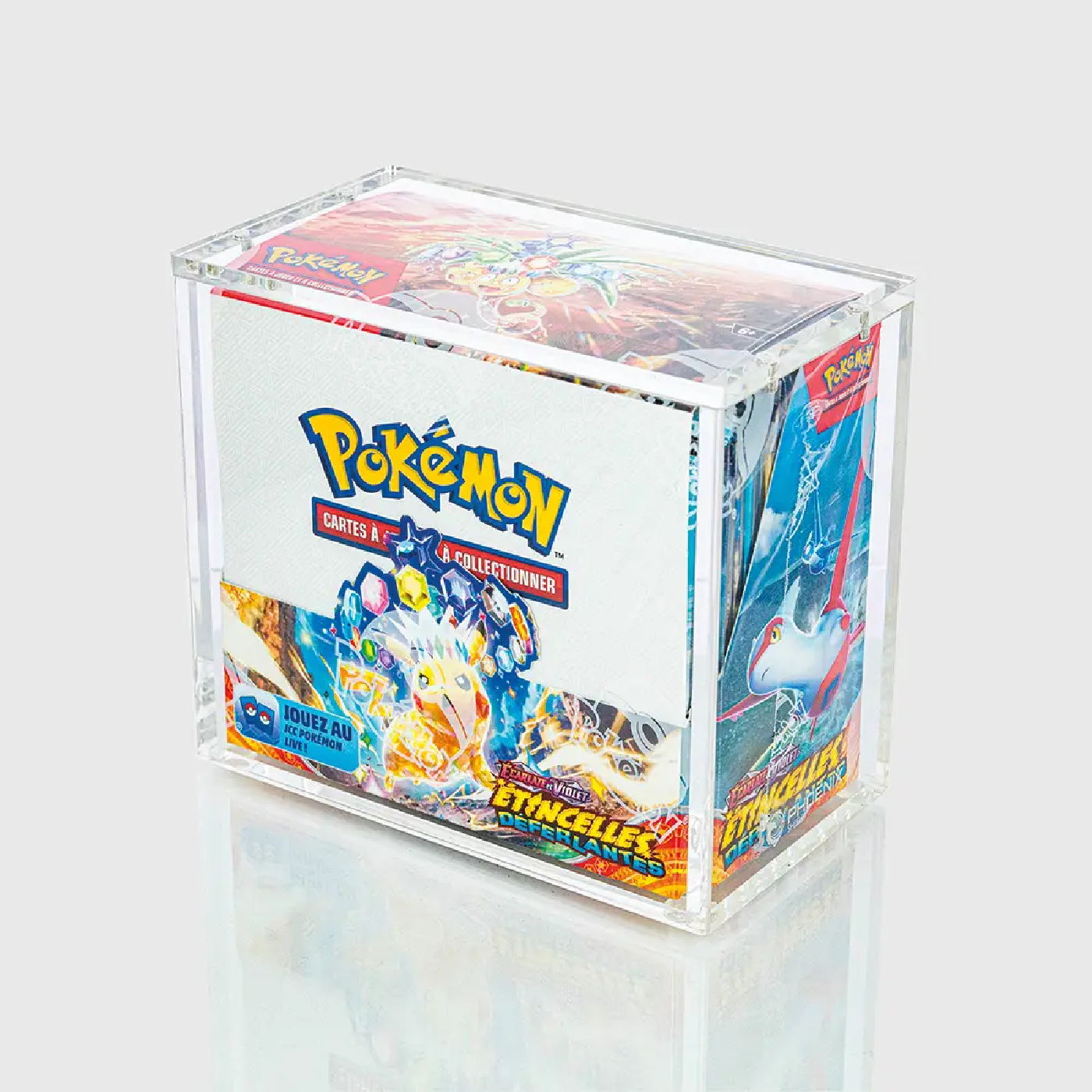 Zoom Pokemon Phoenix Shield – Boîtier Acrylique Magnétique pour Display Pokémon Booster