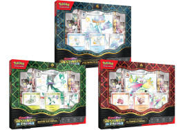 Pokémon –  Coffrets Collection Premium Miascarade-ex, Flâmigator-ex & Palmaval-ex – en français