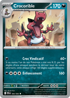 Carte Pokémon Crocorible 066/094 Peu commune Flammes Fantasmagoriques