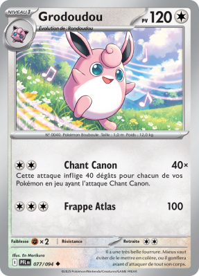 Carte Pokémon Grodoudou 077/094 Peu commune Flammes Fantasmagoriques