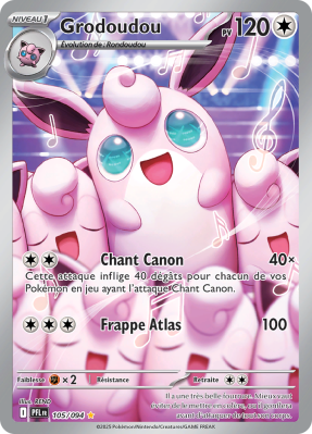 Carte Pokémon Grodoudou 105/094 AR Flammes Fantasmagoriques
