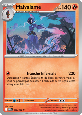 Carte Pokémon Malvalame 020/094 Peu commune Flammes Fantasmagoriques
