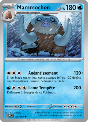 Carte Pokémon Mammochon 025/094 Peu commune Flammes Fantasmagoriques