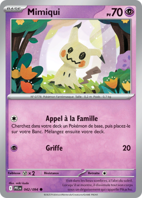 Carte Pokémon Mimiqui 042/094 Commune Flammes Fantasmagoriques