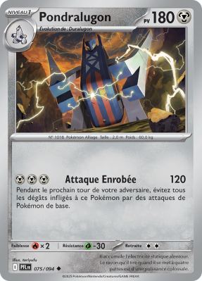 Carte Pokémon Pondralugon 075/094 Peu commune Flammes Fantasmagoriques