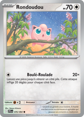 Carte Pokémon Rondoudou 076/094 Commune Flammes Fantasmagoriques