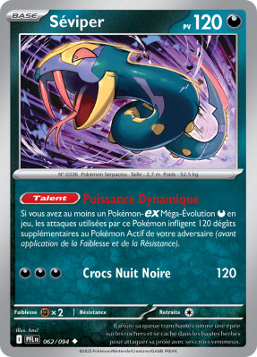 Carte Pokémon Séviper 062/094 Peu commune Flammes Fantasmagoriques
