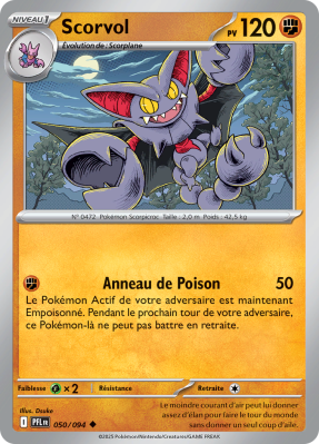Carte Pokémon Scorvol 050/094 Peu commune Flammes Fantasmagoriques