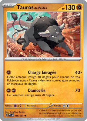 Carte Pokémon Tauros de Paldea 048/094 Peu commune Flammes Fantasmagoriques