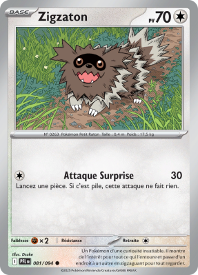 Carte Pokémon Zigzaton 081/094 Commune Flammes Fantasmagoriques