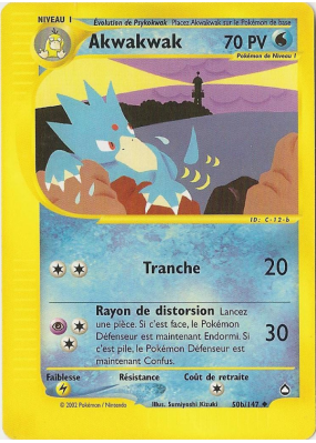 Carte Pokémon Akwakwak 50b/147 Peu commune Aquapolis