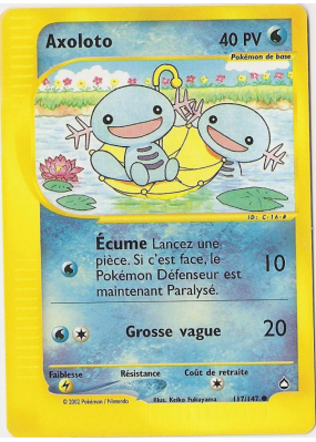 Carte Pokémon Axoloto 117/147 Commune Aquapolis