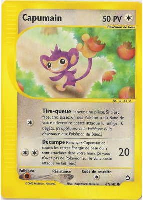 Carte Pokémon Capumain 67/147 Commune Aquapolis