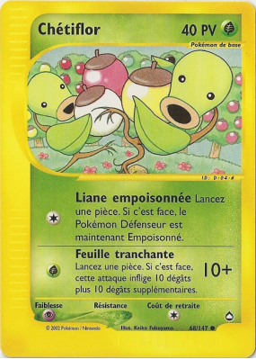 Carte Pokémon Chétiflor 68/147 Commune Aquapolis