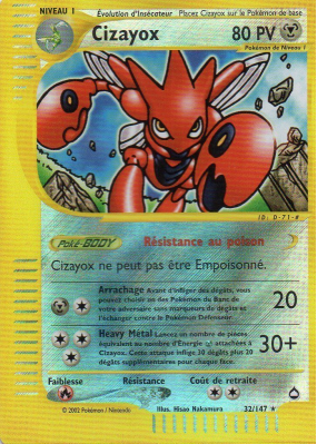 Carte Pokémon Cizayox 32/147 Rare Aquapolis