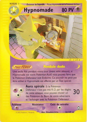 Carte Pokémon Hypnomade 16/147 Rare Aquapolis