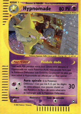 Carte Pokémon Hypnomade H12/H32 Holographique Aquapolis