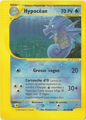 Carte Pokémon Hypocéan 58/147 Peu commune Aquapolis