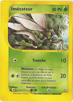 Carte Pokémon Insécateur 106/147 Commune Aquapolis