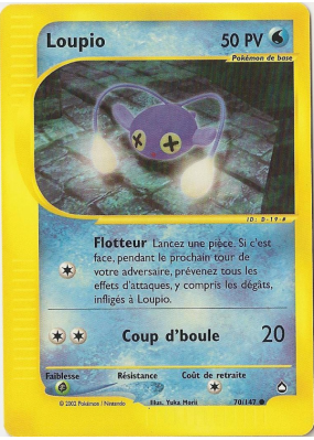 Carte Pokémon Loupio 70/147 Commune Aquapolis