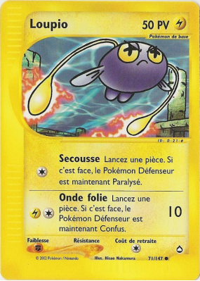 Carte Pokémon Loupio 71/147 Commune Aquapolis