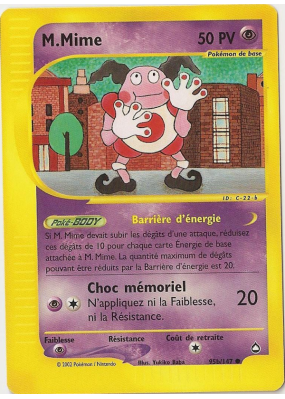 Carte Pokémon M.Mime 95b/147 Commune Aquapolis