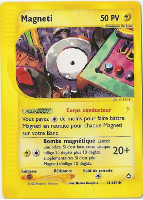 Carte Pokémon Magneti 91/147 Commune Aquapolis