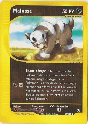 Carte Pokémon Malosse 87/147 Commune Aquapolis