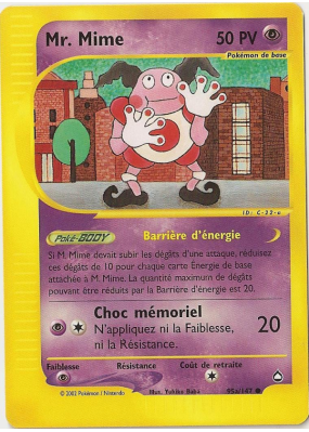 Carte Pokémon Mr. Mime 95a/147 Commune Aquapolis