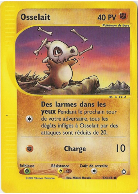 Carte Pokémon Osselait 72/147 Commune Aquapolis
