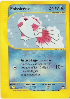 Carte Pokémon Poissirène 78/147 Commune Aquapolis