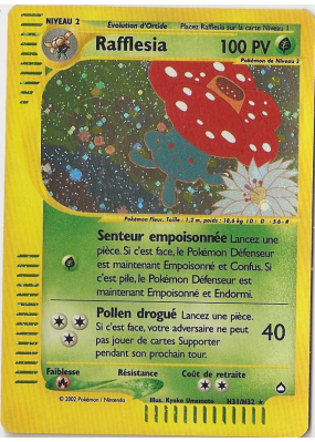 Carte Pokémon Rafflesia H31/H32 Holographique Aquapolis
