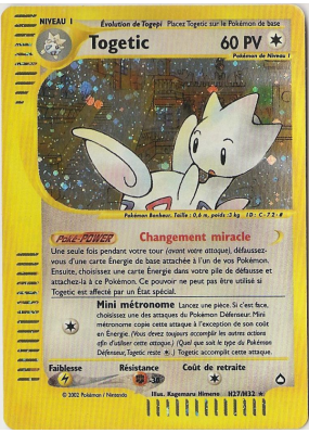 Carte Pokémon Togetic H27/H32 Holographique Aquapolis
