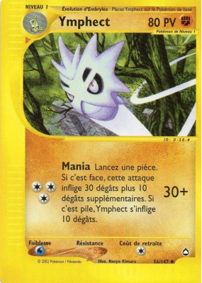 Carte Pokémon Ymphect 56/147 Peu commune Aquapolis