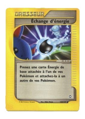 Carte Pokémon Échange d'énergie 120/147 Peu commune Aquapolis